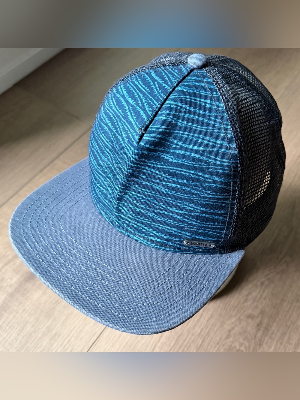 Prana Vista Trucker Blue Men’s Baseball Cap Snapback O/S Cotton Poly #U5VIST315
